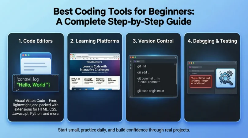best coding tools for beginners a complete step-by-step gude