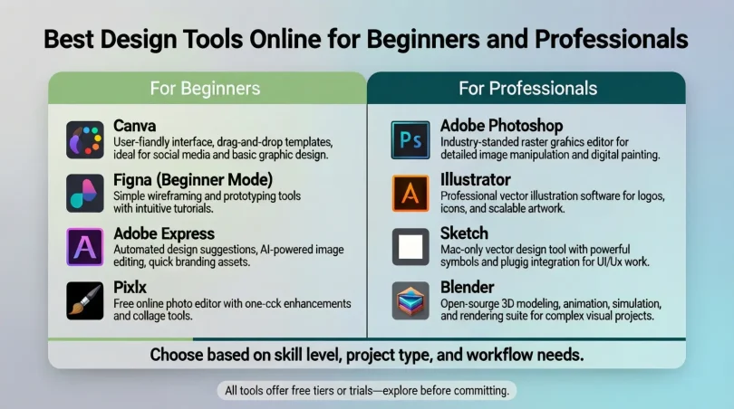 best design tools online for beginners and professionals